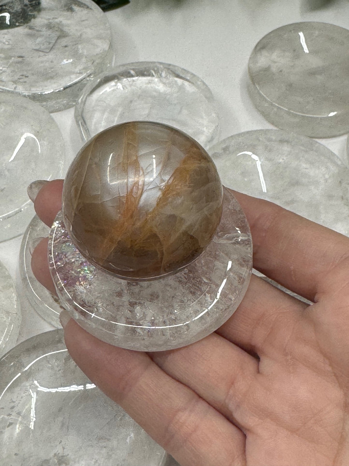 Clear Quartz Mini Bowls/Sphere Holders