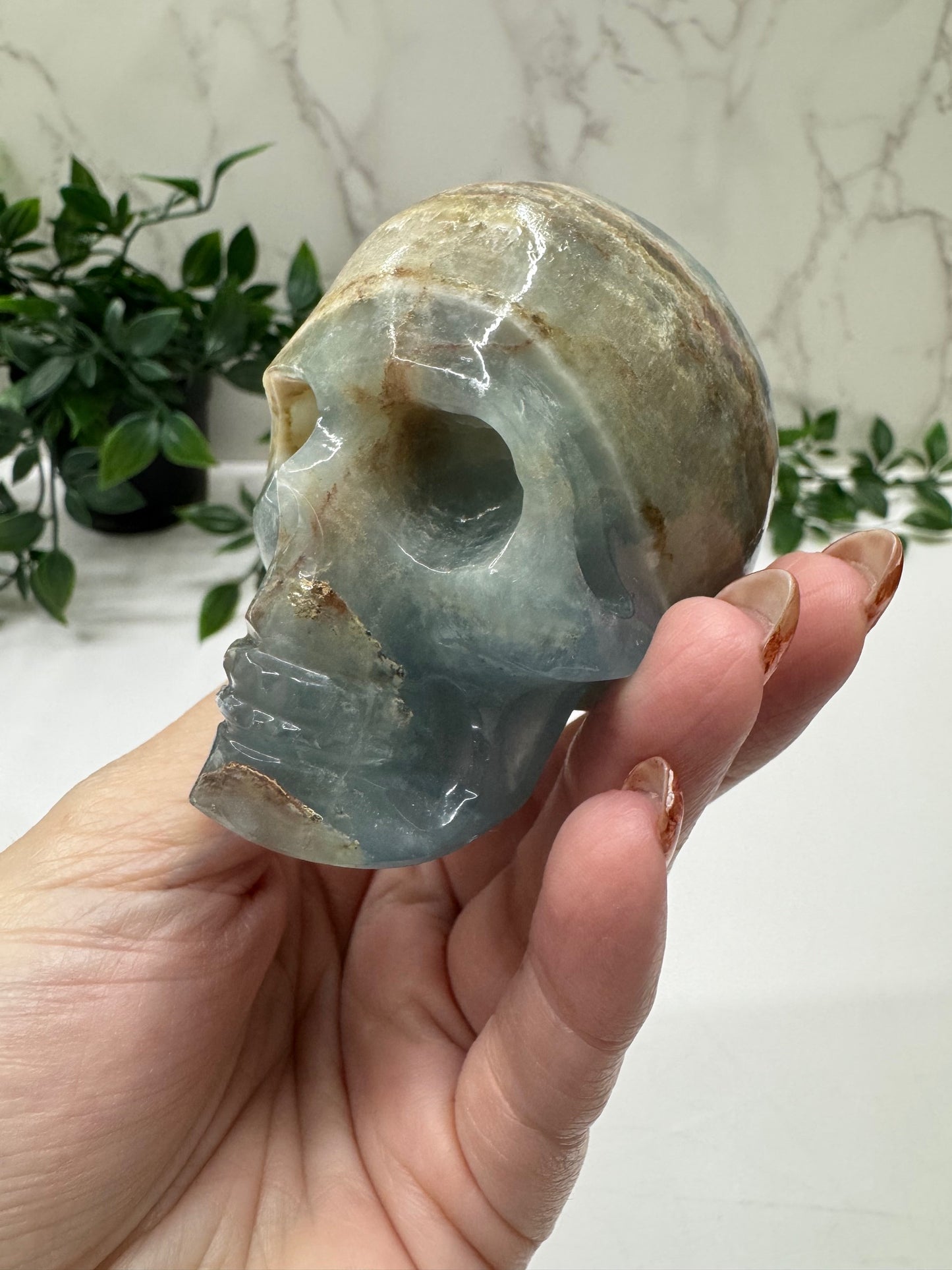 Blue Onyx Skull