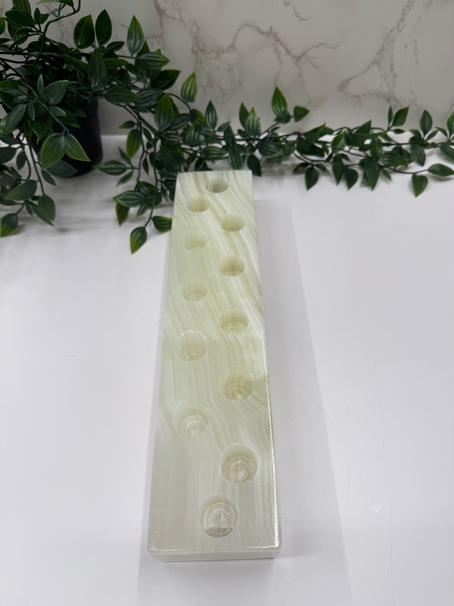 Onyx/Calcite long candle holder A