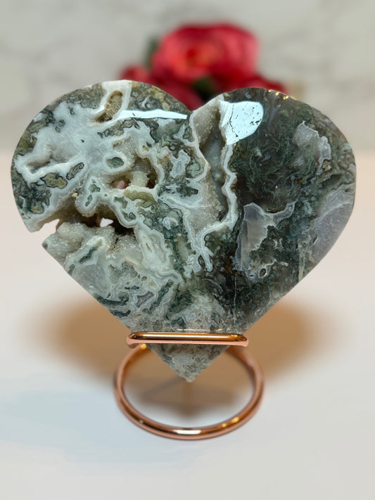 Moss Heart with Stand