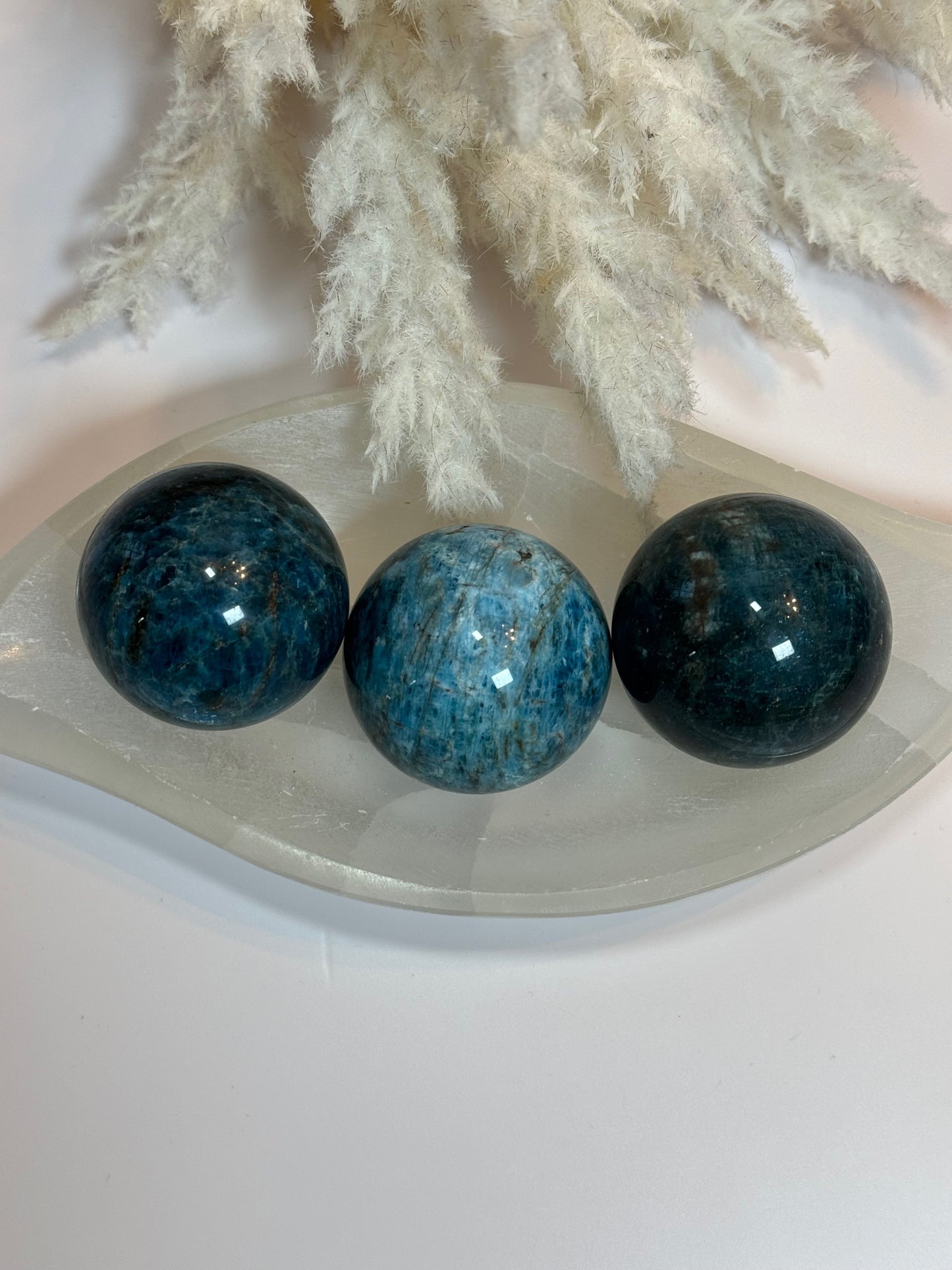 Blue Apatite Spheres small