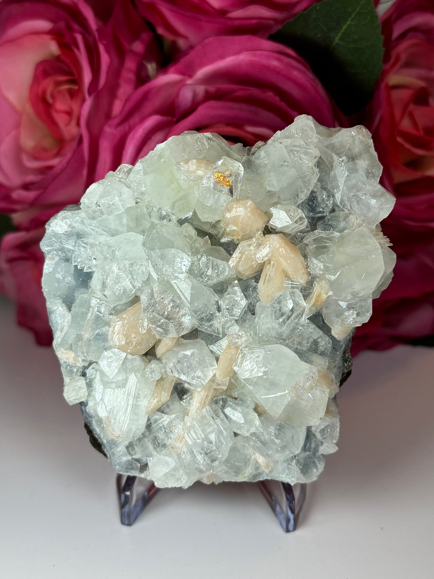 Apophyllite with Peach Stilbite