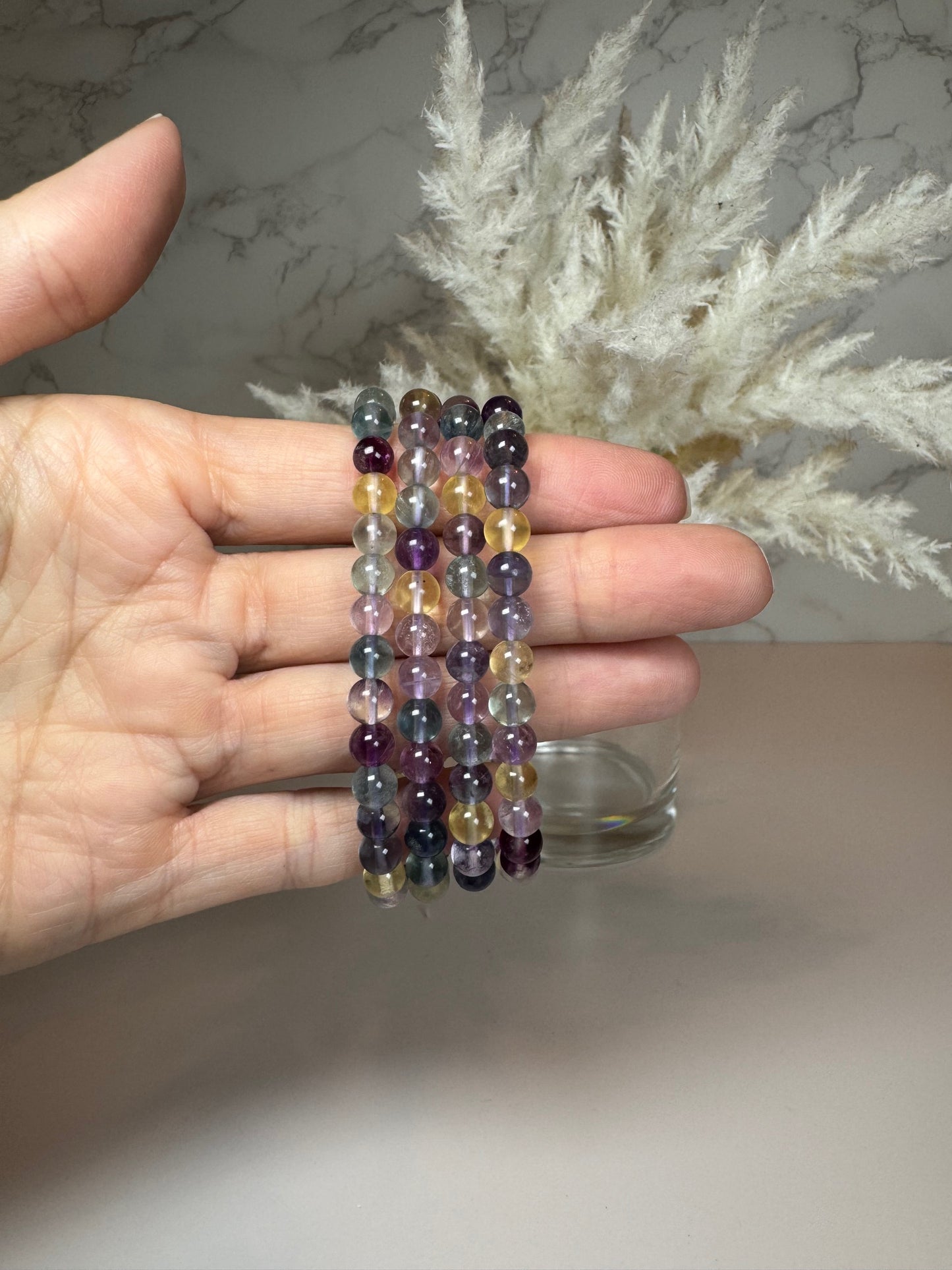 Candy Fluorite Stretch Bracelet 6mm