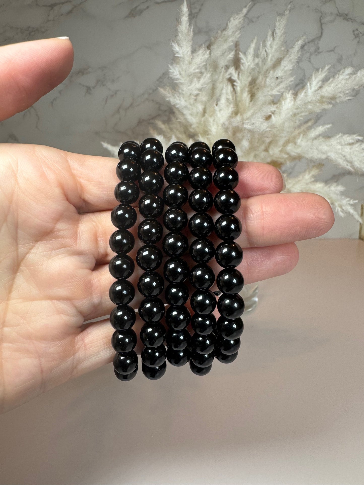 Black Obsidian Stretch Bracelet 8mm