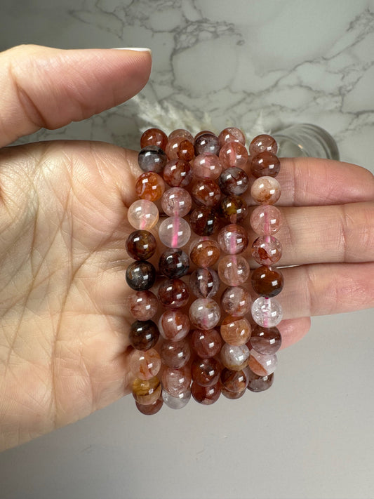 Fire Quartz Stretch Bracelet 8mm