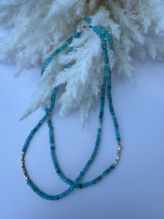 Blue Apatite Faceted Necklace