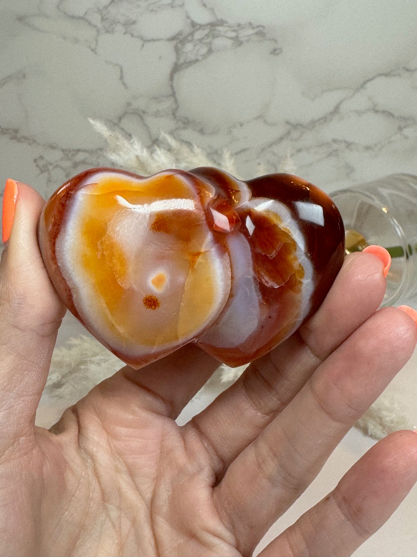 Carnelian Double Puffy Heart 10