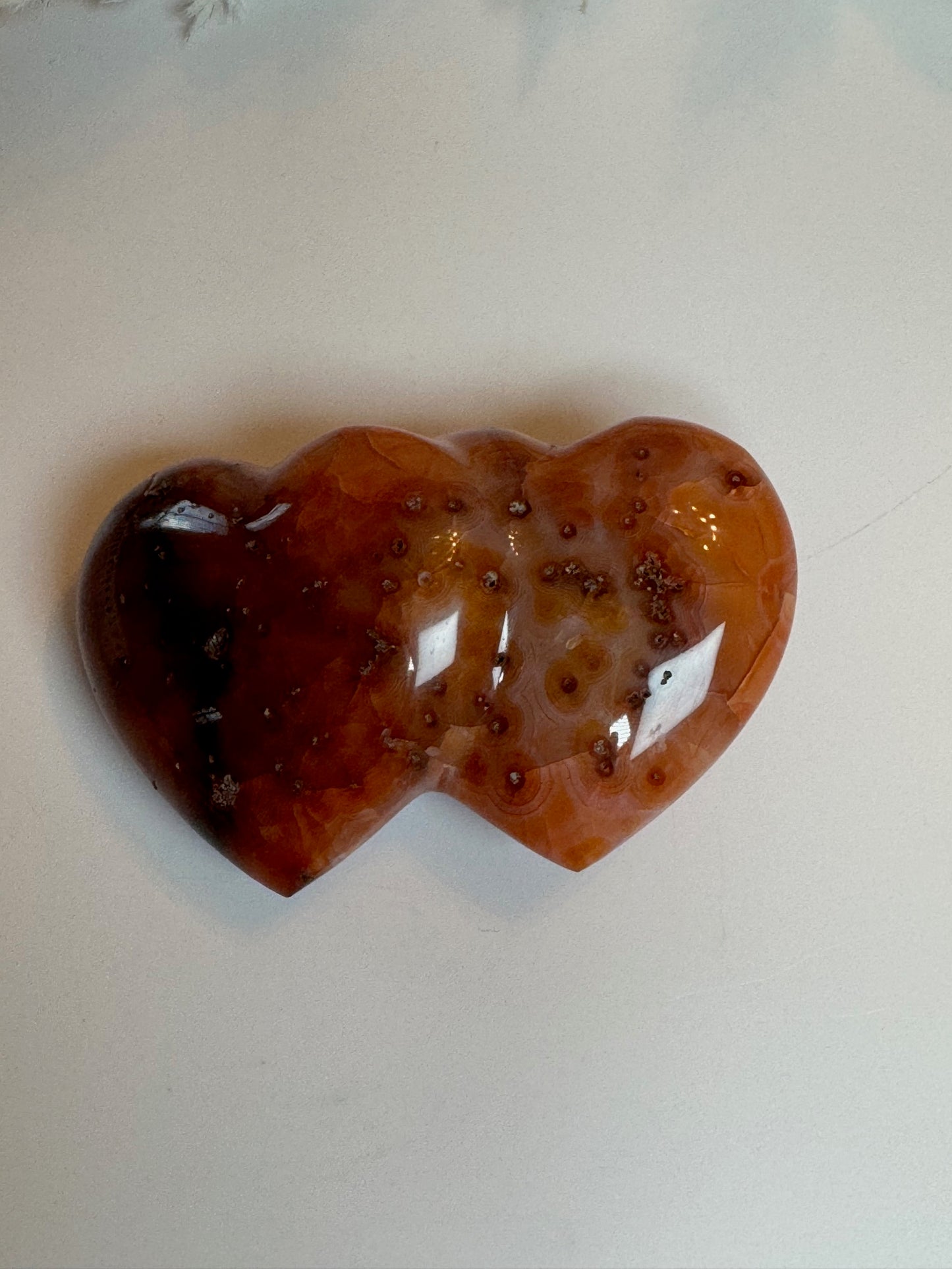 Carnelian Double Puffy Heart 12