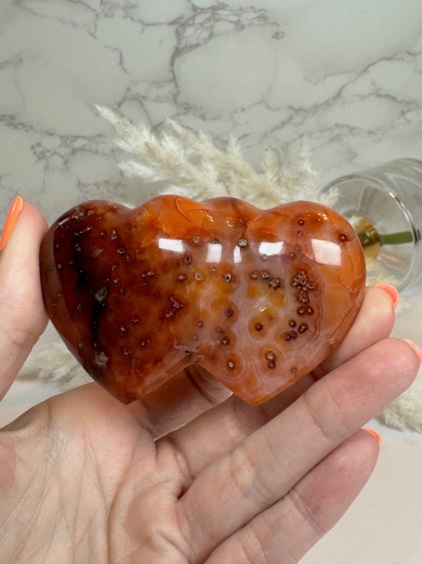 Carnelian Double Puffy Heart 12