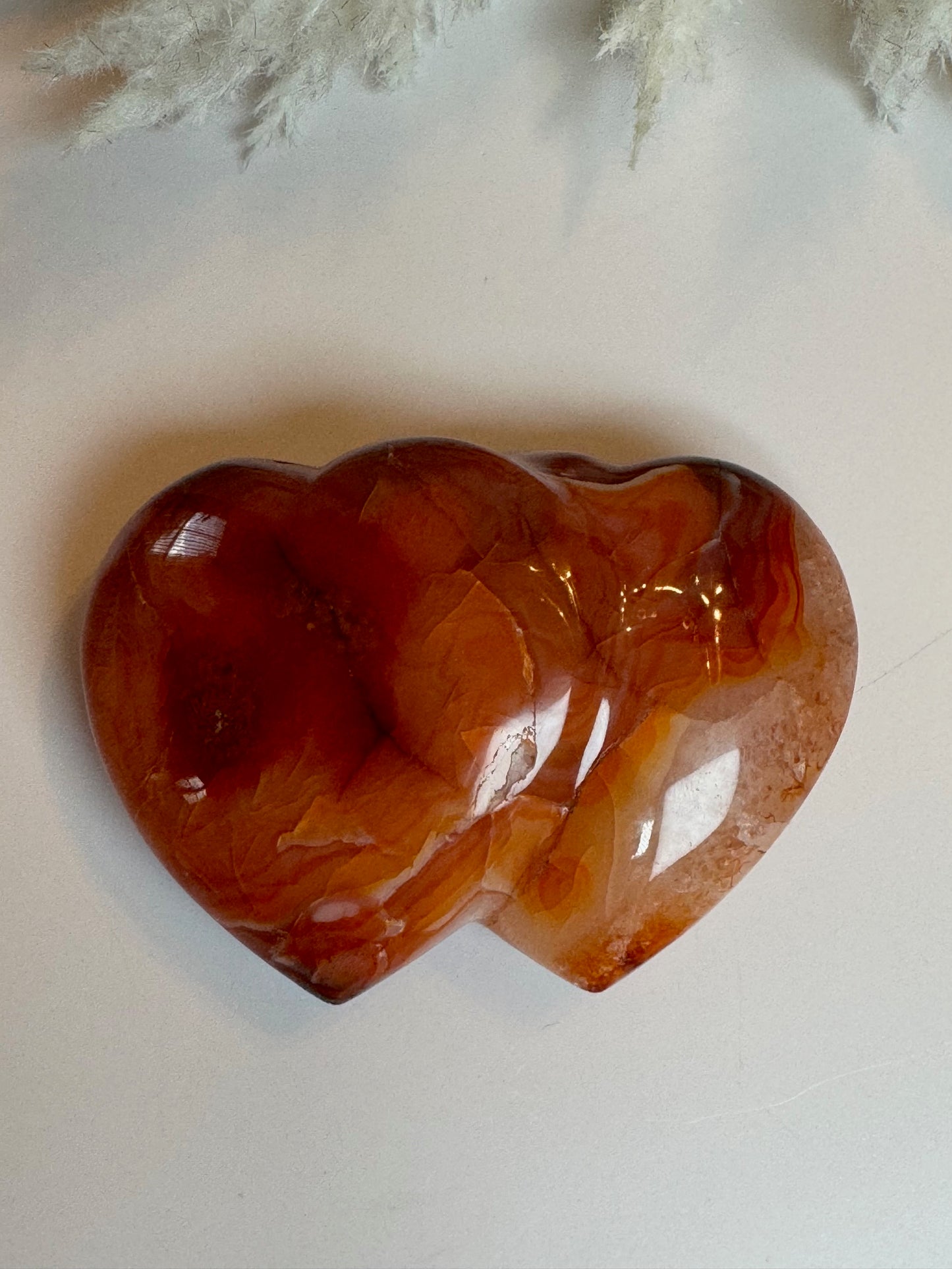 Carnelian Double Puffy Heart 22