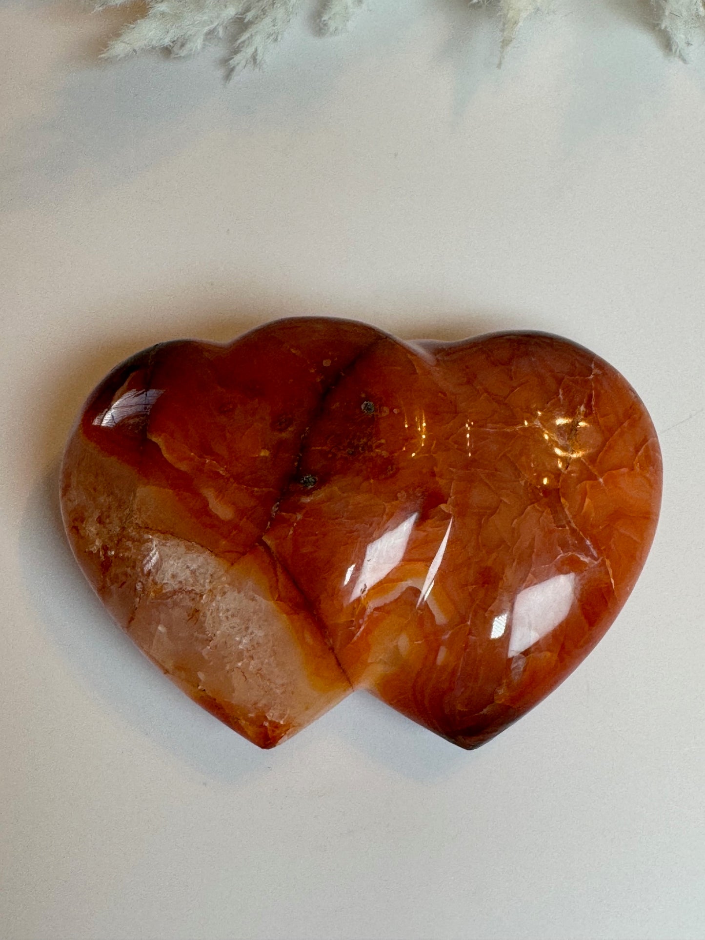 Carnelian Double Puffy Heart 22