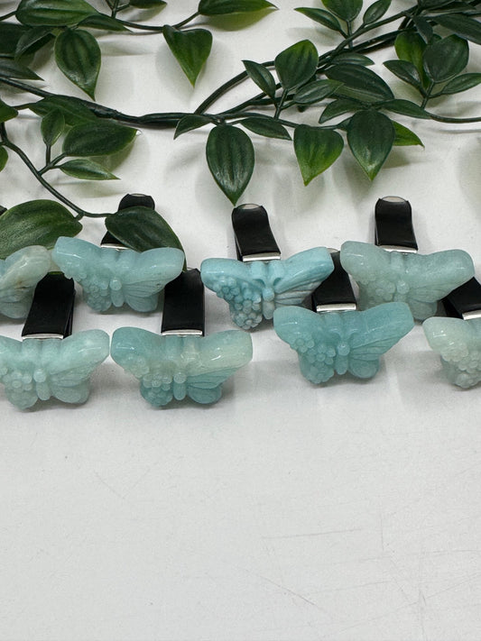 Caribbean Calcite Butterfly Car Vent Clip
