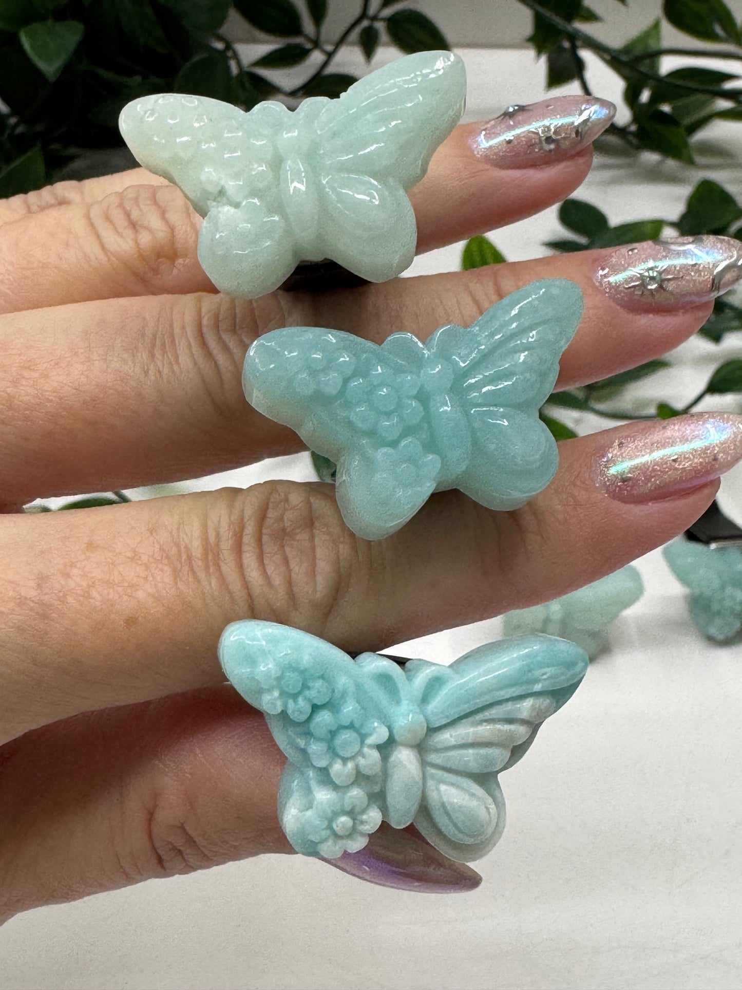 Caribbean Calcite Butterfly Car Vent Clip