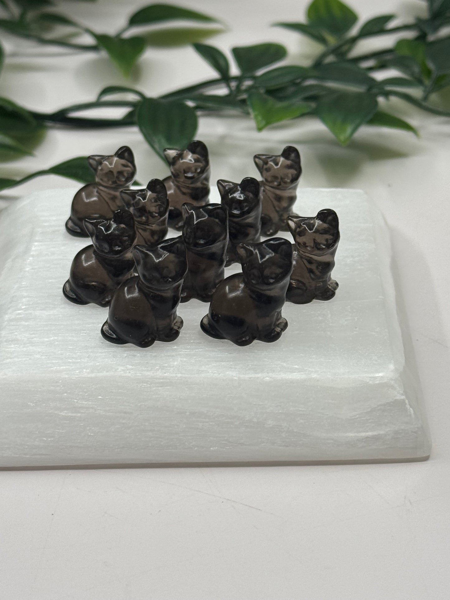 Ice Obsidian Mini Sitting Cat