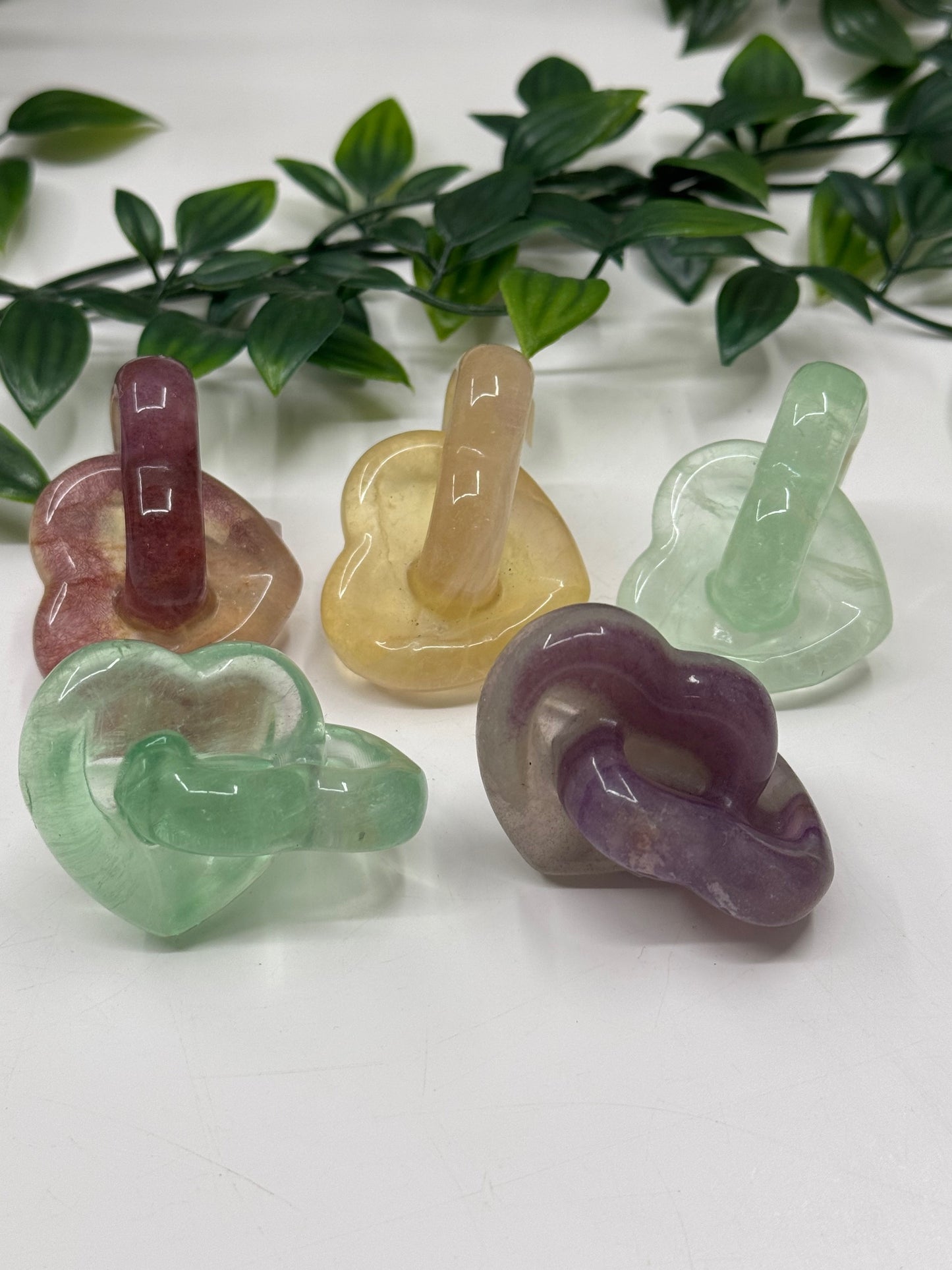 Fluorite Interlocking Hearts