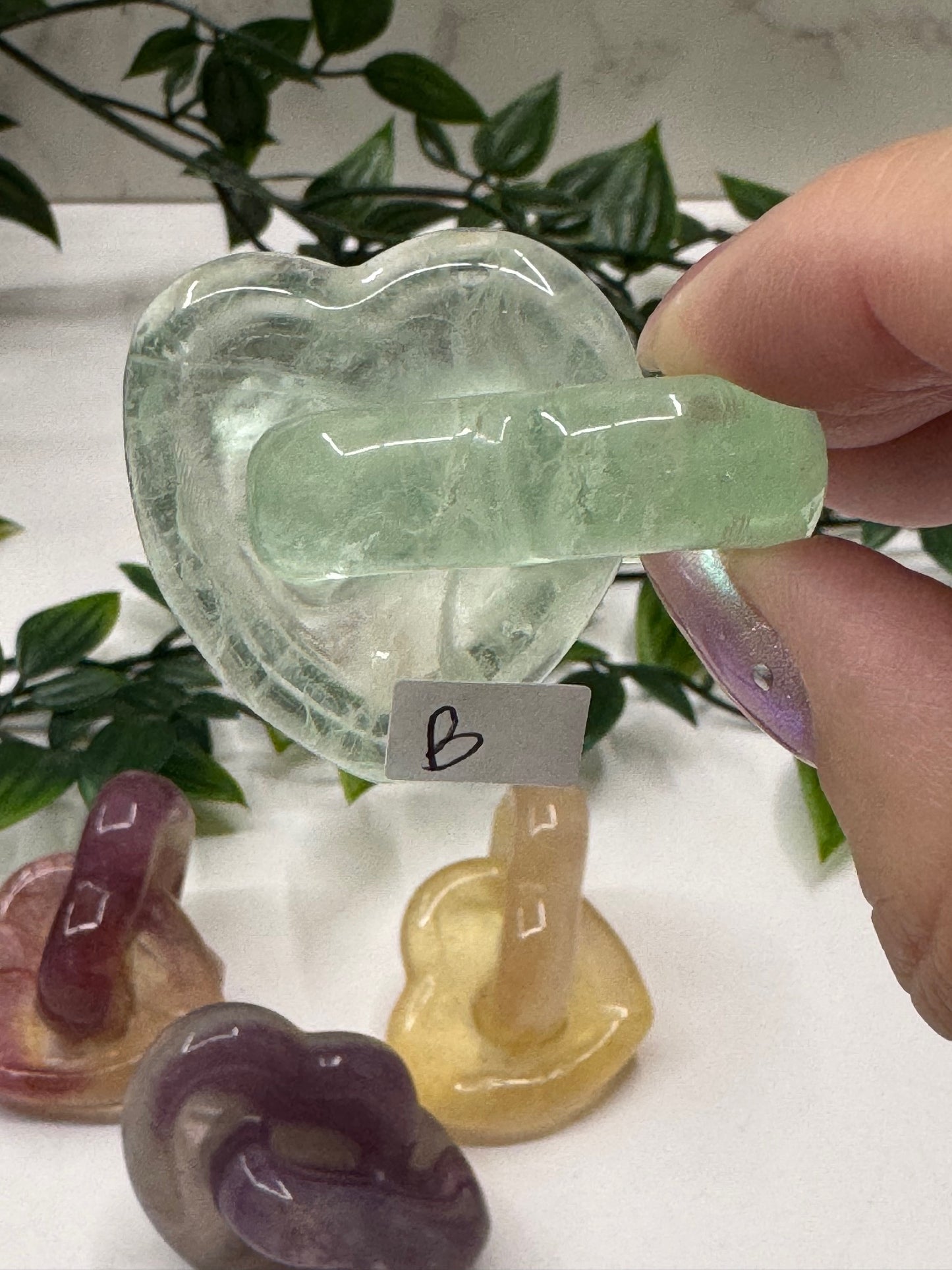 Fluorite Interlocking Hearts