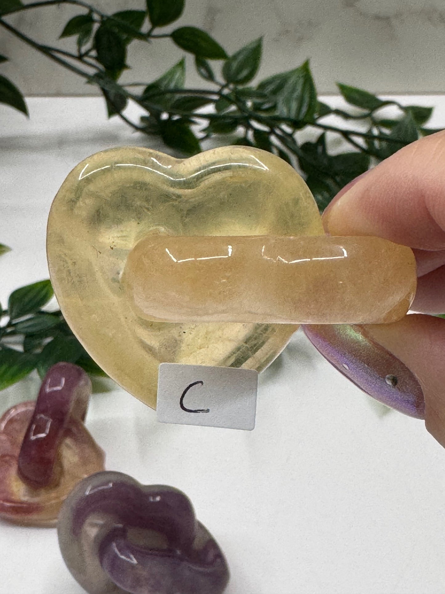 Fluorite Interlocking Hearts