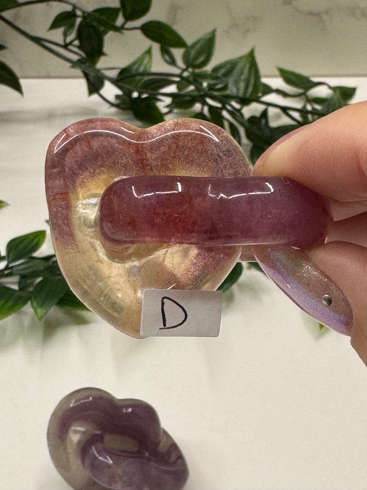 Fluorite Interlocking Hearts