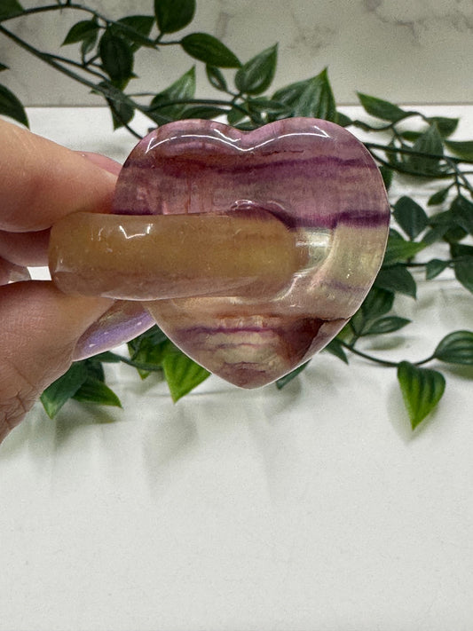 Fluorite Interlocking Hearts