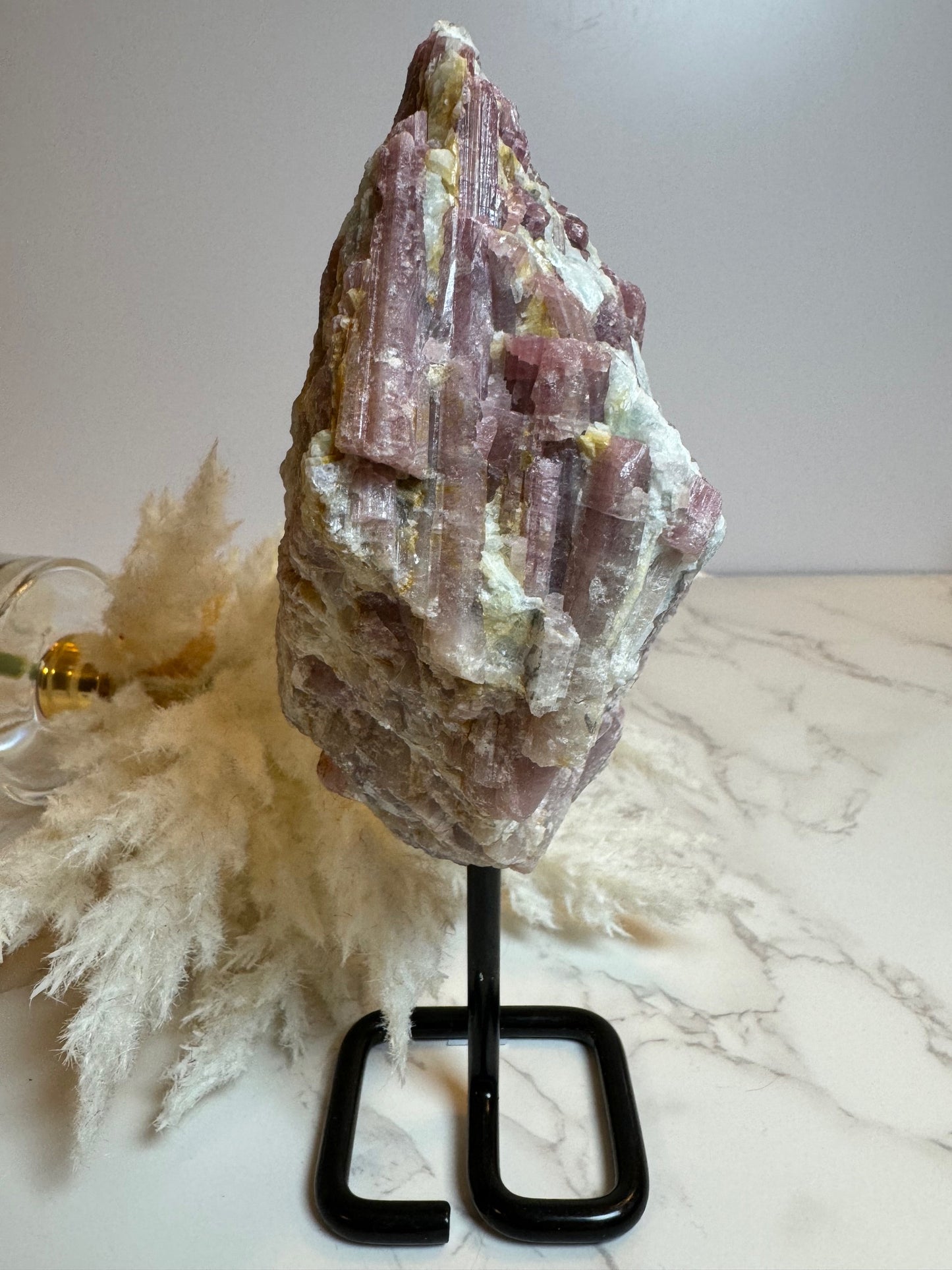 Raw Pink Tourmaline on Pin