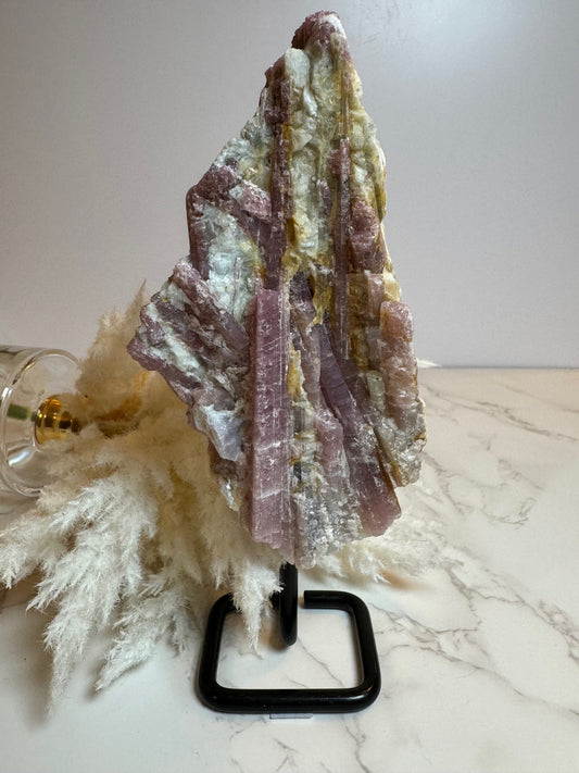 Raw Pink Tourmaline on Pin