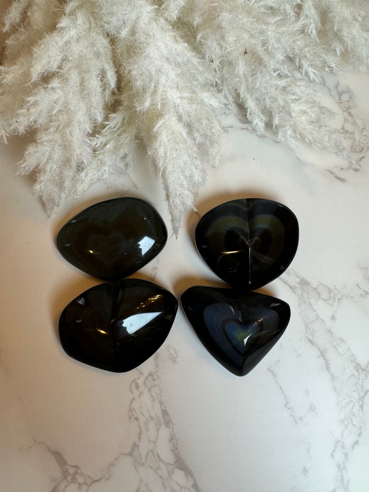 Rainbow Obsidian Hearts