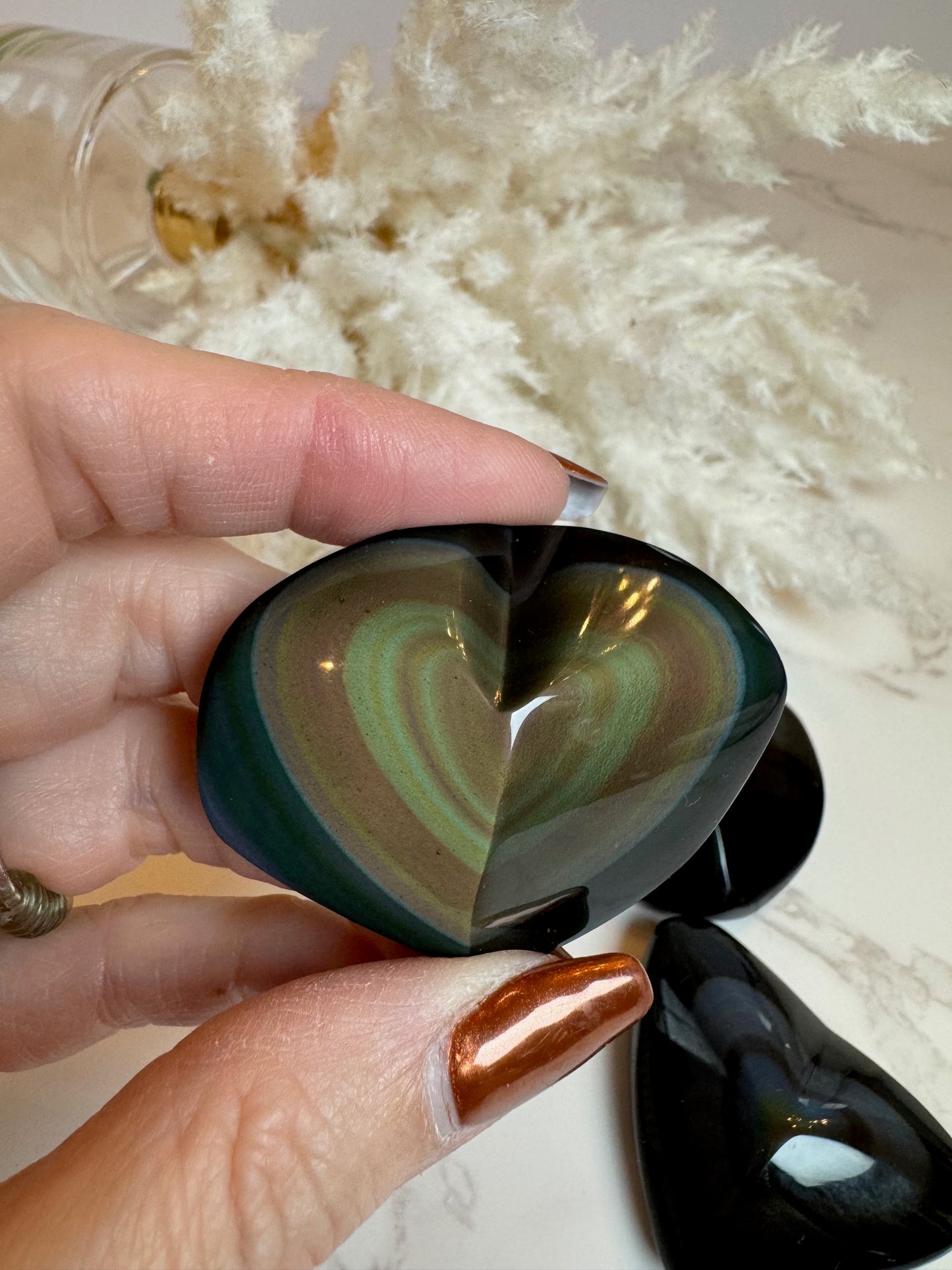 Rainbow Obsidian Hearts