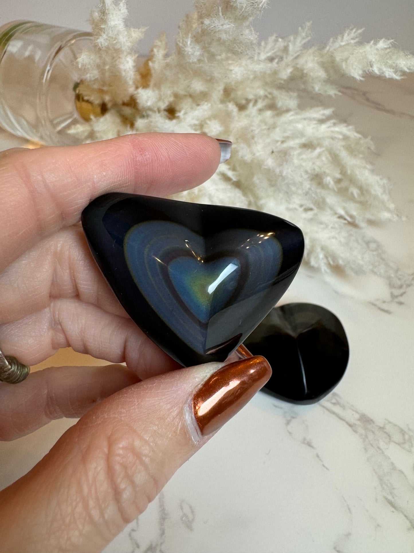 Rainbow Obsidian Hearts