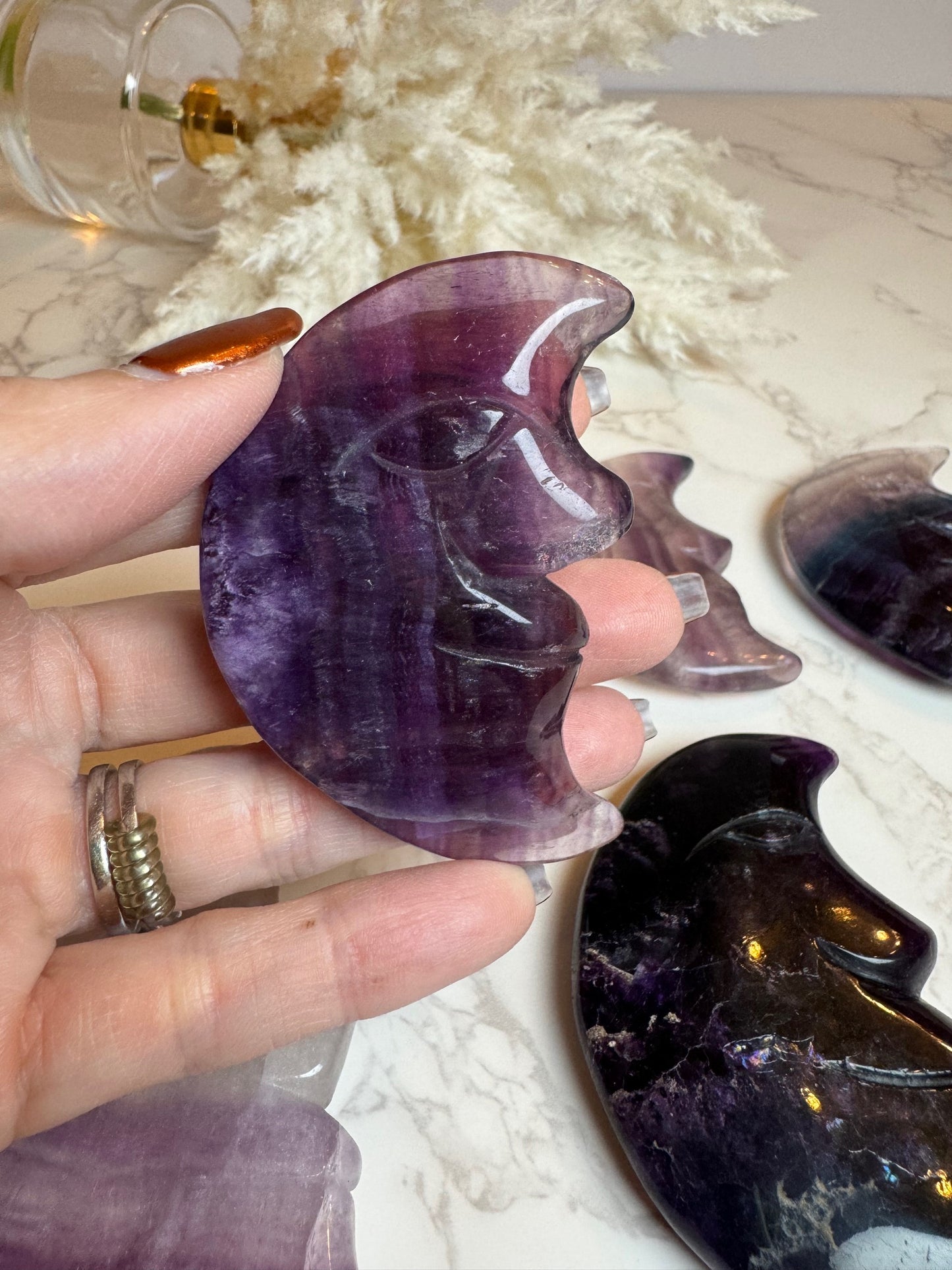 Fluorite Moon Faces