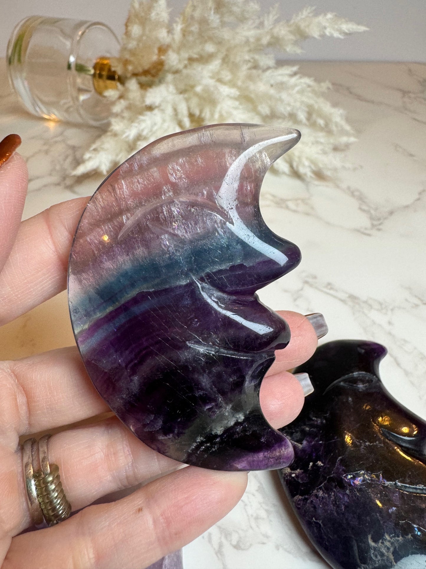 Fluorite Moon Faces