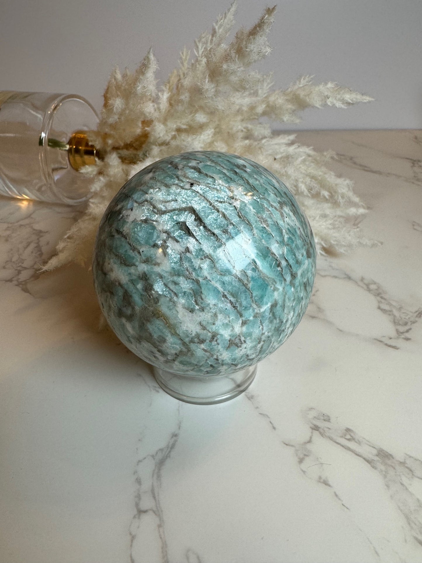 Amazonite Spheres with Smoky