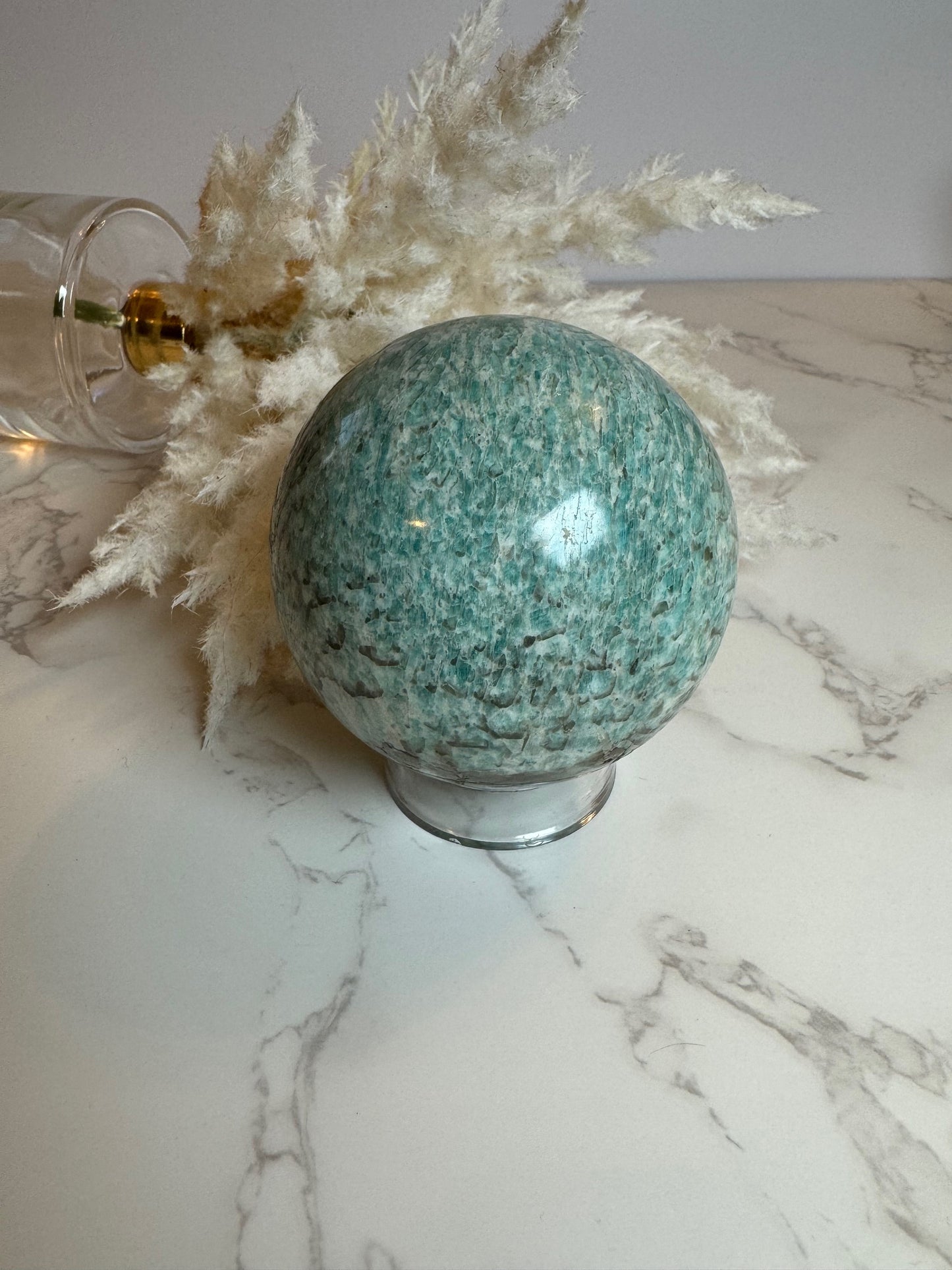 Amazonite Spheres with Smoky