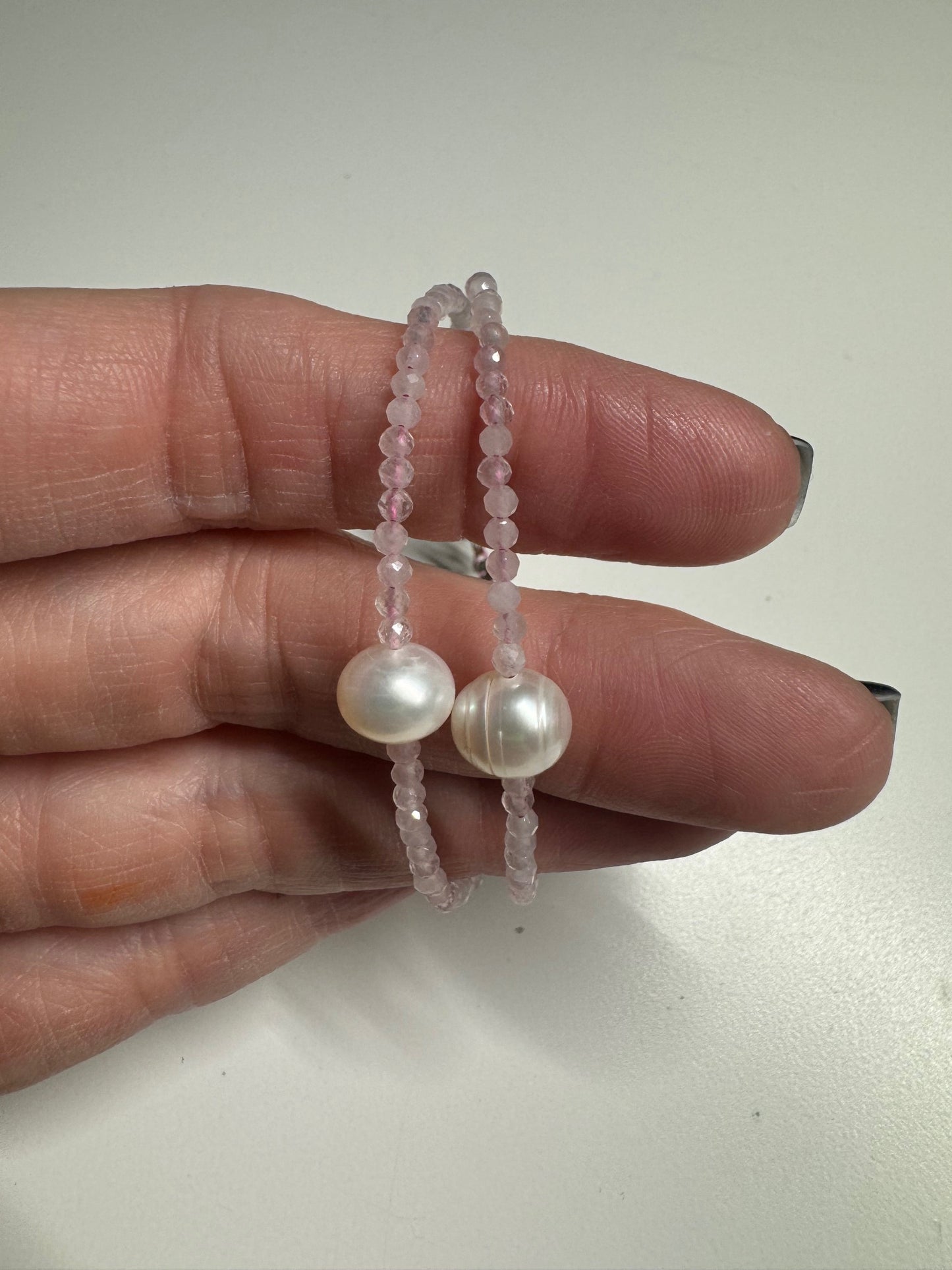 Faceted Bracelet with Pearl