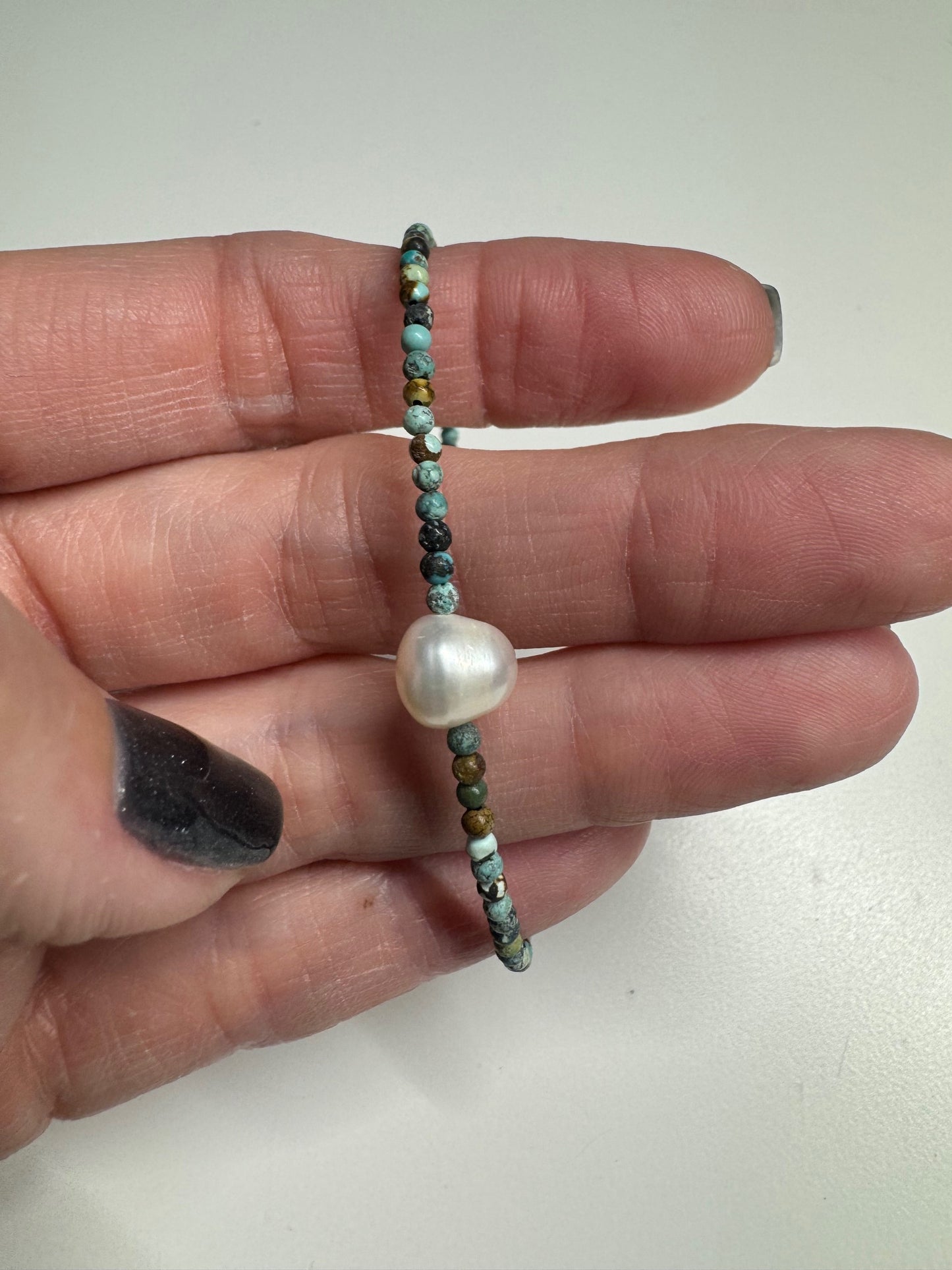 Faceted Bracelet with Pearl