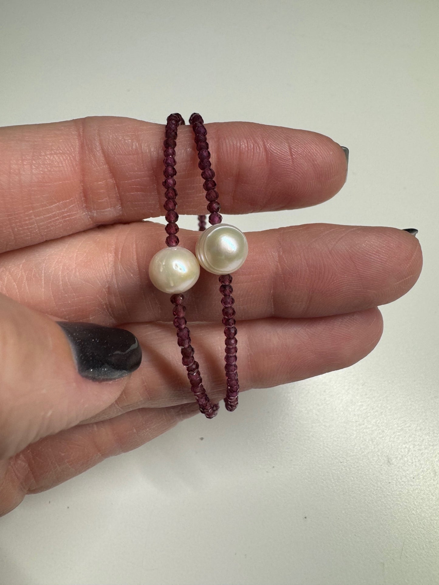 Faceted Bracelet with Pearl